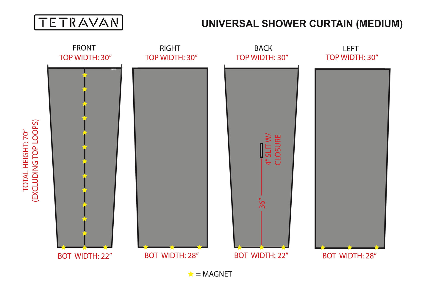 Tetravan Universal Shower Curtain